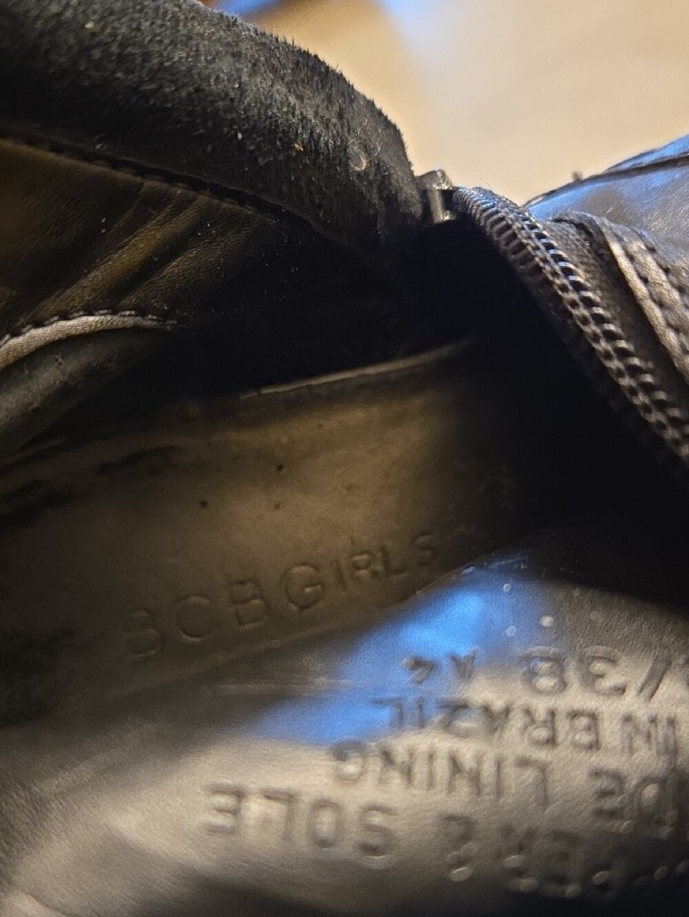 BCBGirls Black Leather  Boots with Side Zip - Picture 2 of 12